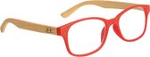 Horizane Leesbril Natura Rood - Bamboo - lichtgewicht - (+1.50)