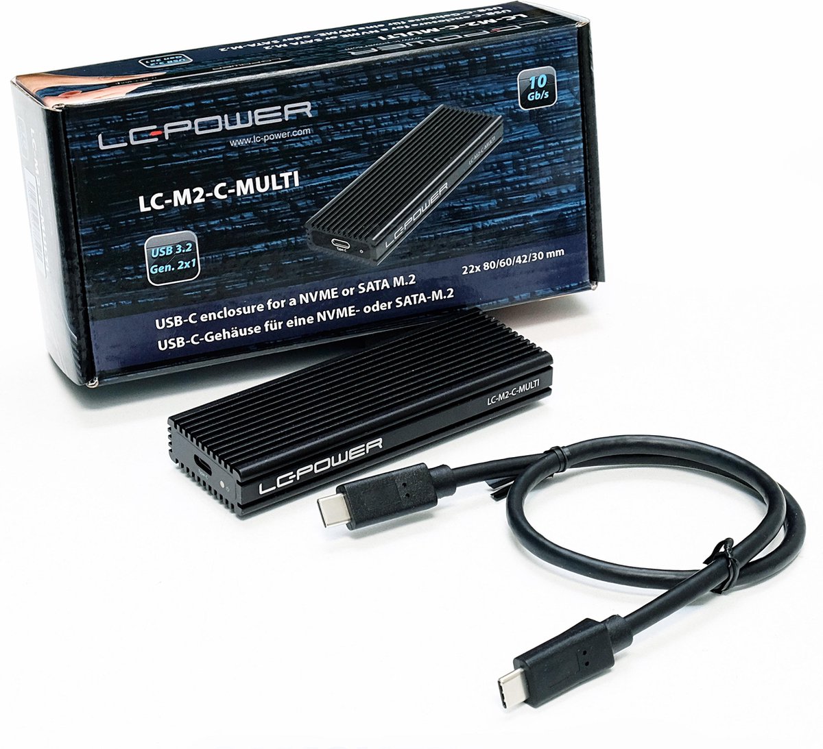 Boîtier SSD M.2 NVMe connexion USB-C femelle / conforme UASP
