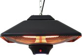 Nancy's Broomfield Heater - Terrasverwarmer - Warmtestraler - Afstandsbediening - LED - 2000W - Zwart - 43 x 43 x 25 cm