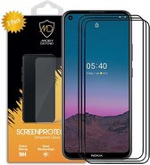 3-Pack Nokia 5.4 screenprotectors - MobyDefend gehard glas screensavers - Zwarte randen - Screen Protectors - Glasplaatjes Geschikt Voor: Nokia 5.4