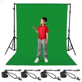 PIXETOOL Green Screen Doek 200 x 150cm - Achtergronddoek - Fotostudio - Fotodoek - Green Screen Studio - Ebook TWV €29,95 - Inclusief 4 Klemmen