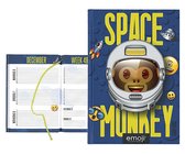 Emoji - Space Monkey - Schoolagenda - BTS 21-22 - Blauw