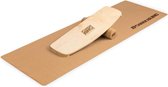 BoarderKING Indoor board Curved balance board + mat + roller hout / kurk - 29 x 15 x 83 cm