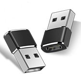 2x USB-A naar USB-C 3.1 Adapter Converter - USB A to USB C HUB - Zwart
