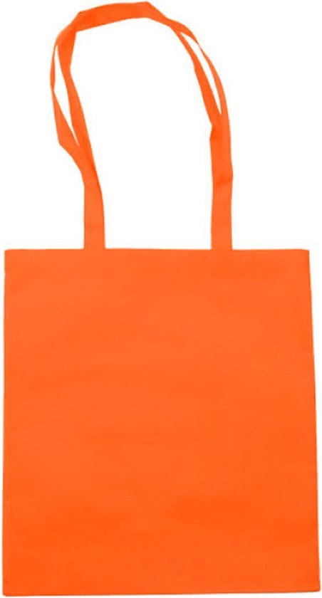Canvas tas - basic shopper draagtas van non-woven textielvezel - oranje