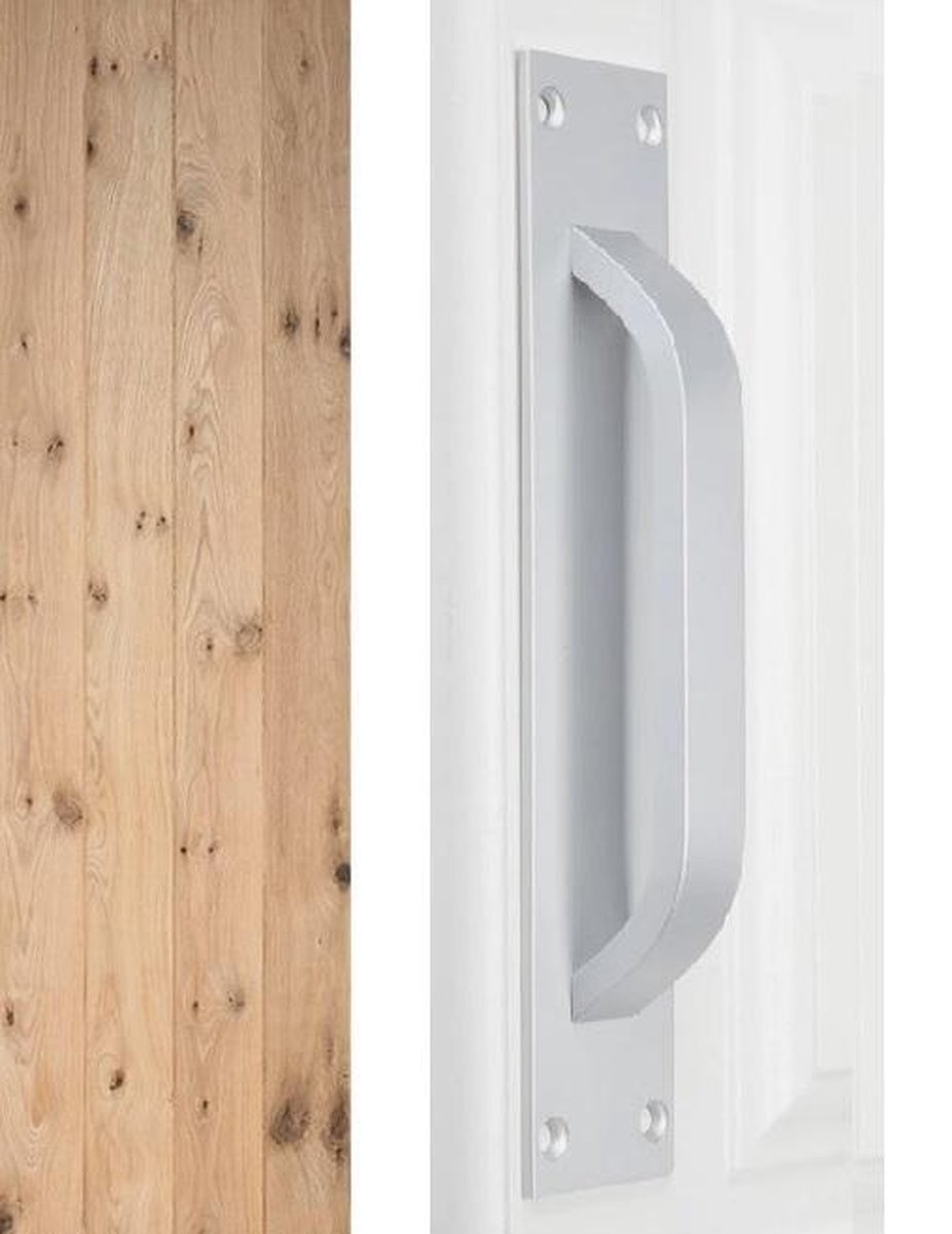 Schuifdeurgreep inclusief schroeven | 20cm | Handgreep zilver | Meubelhandvat | Landelijke greep | Industriële Keukengreep | Hand Grepen | Robuust | Deurgreep Staal | Metaal | Strak Meubelbeslag | schuifdeur | Handvat | Greep | Barndeur |