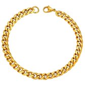 Fako Bijoux® - Schakelarmband Gourmet - Cuban Link - Staal - RVS - 5mm - 20cm - Goudkleurig