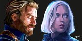 Captain America en Black Widow Pop Art / Avengers