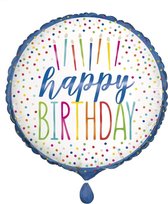 Helium Ballon Happy Birthday Kaarsjes 45cm leeg