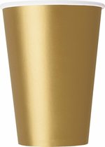 Gold Solid 9oz Paper Cups 14st