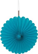 Papieren Waaiers Turquoise 15cm 3st