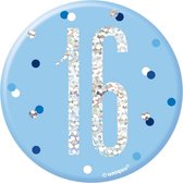 Button 16 Jaar Blauw 7cm