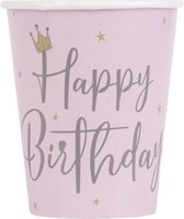 Bekers Happy Birthday Zwaan 266ml 8st