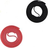 Klittenband kabelbinders 20 mm breed en 10 meter lang ( 5 m rood en 5 m zwart) - kabel organizer op rol