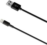 USB-Lightning Kabel Slim Tip, Zwart - Celly