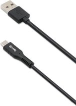 USB-Kabel Type-C, 3 meter, Zwart - Rubber - Celly