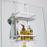 Support de douche sans perçage - Argent - Panier de douche suspendu - 2 couches