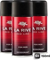 La Rive Deo Red Line for Man - Voordeelverpakking 6 Stuks