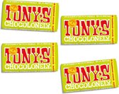 Tony's Chocolonely Melk Romige Hazelnoot Crunch​ Chocolade Reep - 4 x 180 gram