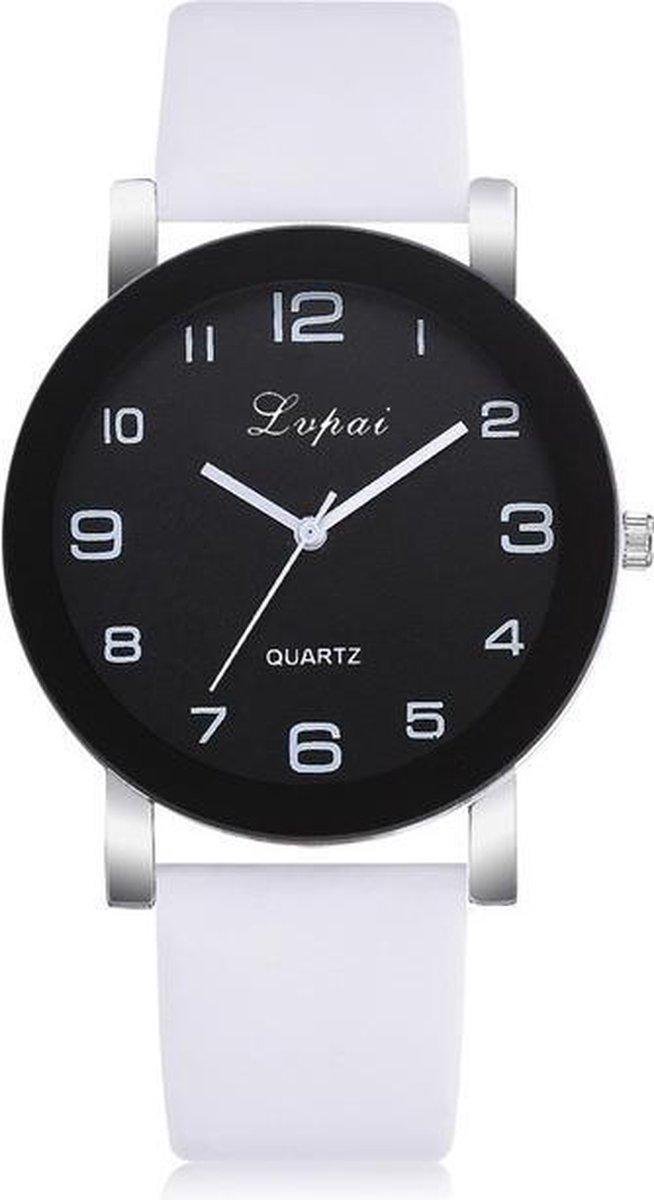 LVPAI Quartz Horloge | Wit & Zwart | PU Lederen Band | By Jendi