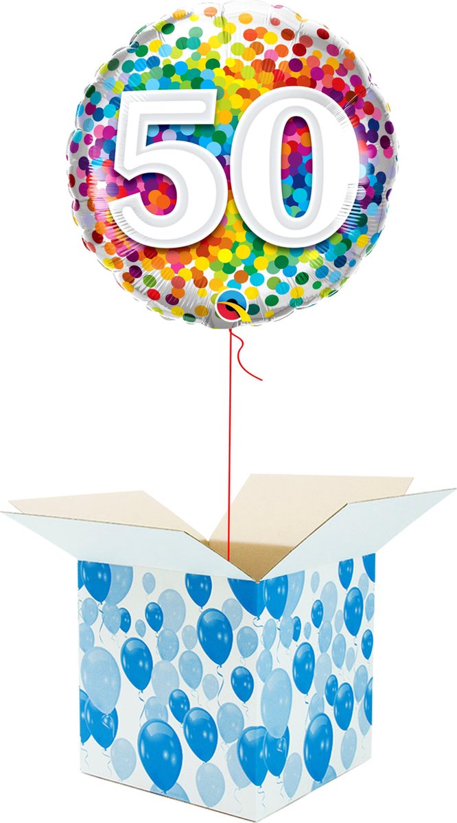 Helium Ballon Verjaardag - met helium 50 Jaar - Confetti dots -... | bol.com
