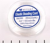 Miyuki Elastic Beading Cord - dikte 0.4 mm, rond, 20 m