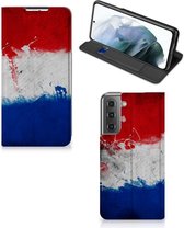 Flip Cover Geschikt voor Samsung Galaxy S21 FE Telefoonhoesje Nederlandse Vlag