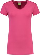 L&S T-shirt V-neck cot/elast SS for her