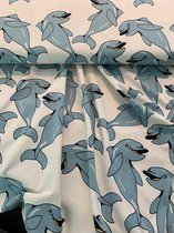Duurzame katoen-stof-blauwe dolfijn