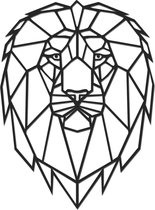 Hout-Kado - Leeuw - Large - Zwart - Geometrische dieren en vormen - Hout - Lasergesneden- Wanddecoratie