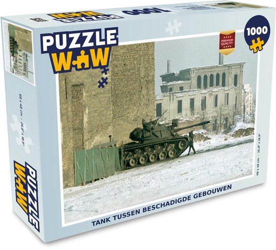 trommel koffie dichtheid Puzzel Tank tussen beschadigde gebouwen - Legpuzzel - Puzzel 1000 stukjes  volwassenen | bol.com