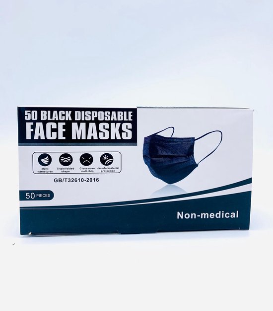 Mondmasker niet medisch|Mondmasker|vrij van latex en waterafstotend| Per 50 stuks in doos verpakt| - Anmin
