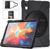 Lenovo Tab P11 Pro TB-J706F Kickstand Zwart PC Siliconen 360 ° Draaibare Tablet Case Cover Hoes Hoesje ASTBL
