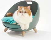 MS! Duku Cat Nest - 4 in 1 Kattenmand – Verkrijgbaar in Wit, rose en mosgroen - Comfortabel Kattenbed – Esthetisch ontwerp  – Design Kattenmeubel voor 2 Katten - Mosgroen