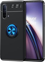 Voor OnePlus Nord CE 5G Metalen Ring Houder 360 Graden Roterende TPU Case (Zwart Blauw)