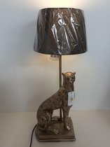 Panter beeld mooie panter als tafellamp van Clayre&Eef  inclusief kap en lamp  52x18x20 cm