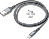 USB-Lightning Kabel Nylon, Grijs - Celly