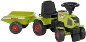 Falk 'Claas Axos 310' tracteur de marche vert avec remorque