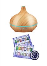 Milo Aroma Diffuser - aromatherapie - hout look vernevelaar - 550ml - nachtlamp
