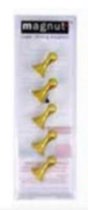 DCI Gold Magnutz Set of 5 super strong rare-earth magnets Gold coloured aluminum1.9cm long