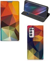 Smartphone Hoesje OPPO Find X3 Neo Leuk Book Case Polygon Color