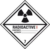ADR klasse 7 radioactief 1 bord - kunststof 250 x 250 mm