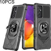 Voor Samsung Galaxy Quantum 2 / A82 5G 10 PCS Union Armor Magnetische PC + TPU Shockproof Case met 360 Graden Rotatie Ring Houder (Zwart)