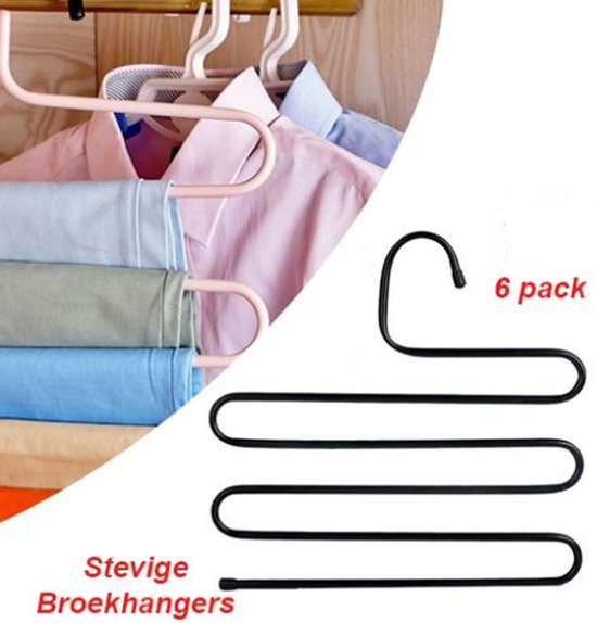 6-Stuks Ruimtebesparende en Stevige Kledinghangers in Wit