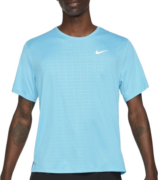 Nike Miler Run Division Sportshirt - Maat XL - Mannen - lichtblauw | bol.com