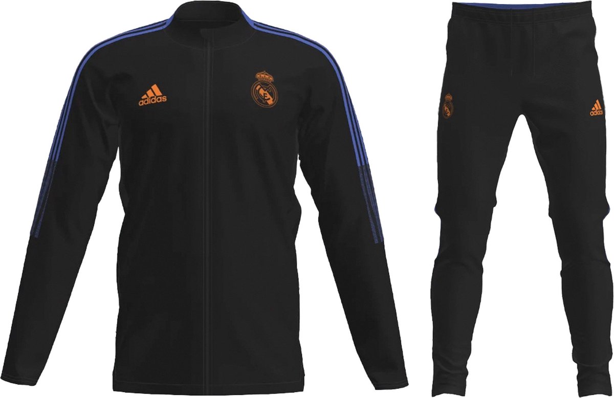 Eindeloos Botsing Vooravond adidas Real Madrid Trainingspak - Maat M - Mannen - zwart - blauw | bol.com