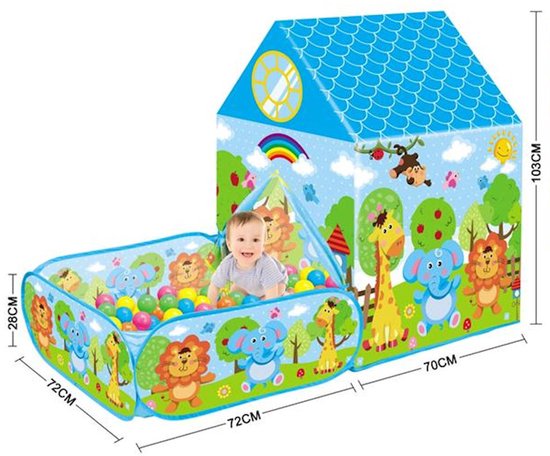 Ballenbak met Speeltent - Incl 50 Stuks Ballenbak Ballen - Baby - Peuter - Speeltent voor kinderen - Ballentent Popup van Joylio — afbeelding 5