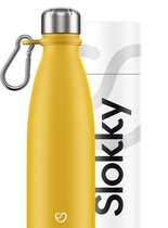 Slokky - Matte Yellow Thermosfles & Karabijnhaak - 500ml