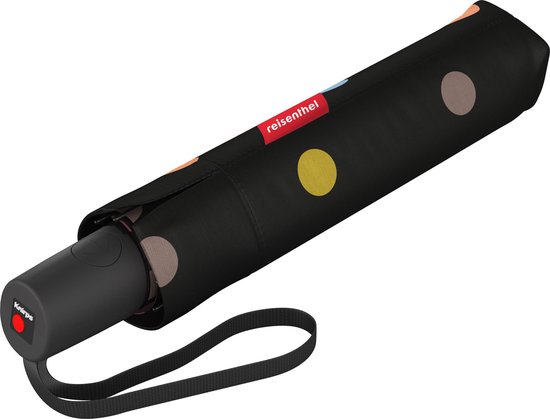 Reisenthel Umbrella Pocket Duomatic Opvouwbare Paraplu - ø 97 cm - Dots Zwart