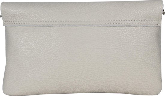 AmbraModa GLX11 - Sac à bandoulière, pochette, sac pour téléphone en cuir véritable avec bandoulière amovible et réglable, adapté aux téléphones portables et tablettes jusqu'à 7 pouces. Argent métallisé